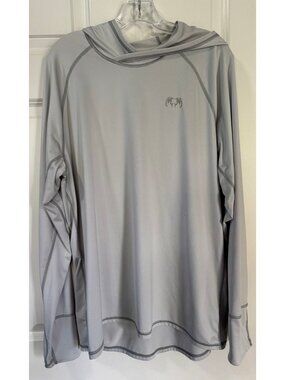KUIU Gila Long Sleeve Hoodie Shirt Lunar Light Gray Performance Hunting Men's XL